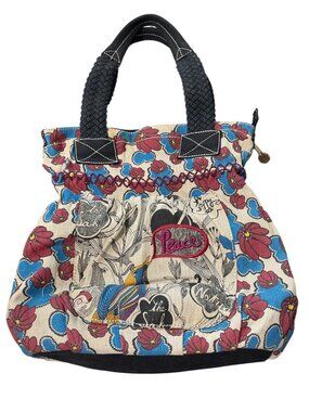 The Sak Seeds of Peace Canvas Hobo Tote Bag Happy & Free Floral Braided-Handles